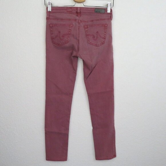 AG Adriano Goldschmied Womens 25 Stevie Ankle Slim Straight Pink Purple Jeans - Picture 4 of 13